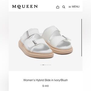 Gently used Alexander McQueen hybrid slide sandal in ivory / blush size 37